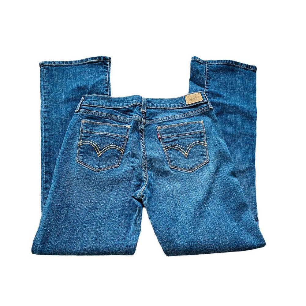 Levi's 515 Women's Jeans Boot Cut SZ 8M Dark Wash Missing Jewels (L)